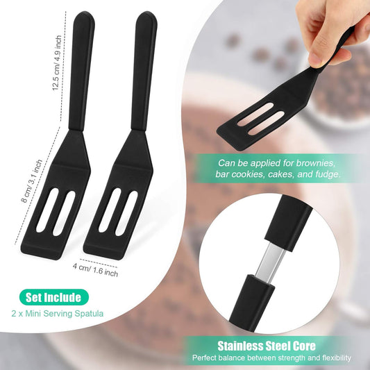 Mini Brownie Serving Spatula Flexible Nonstick Silicone Serve Turner Heat-Resistant Cookie Slotted Spatula V1258-DP02-A-2308