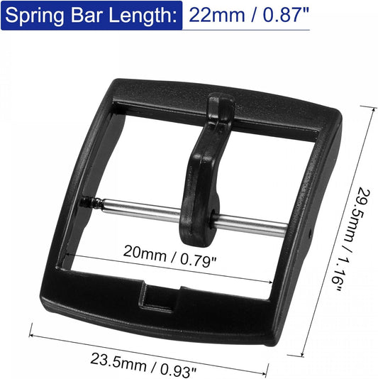 Watch Strap Clasp Replacement Plastic Buckle for 20mm Width Watch Bands Black 2 Pcs V1258-DP02-A-2329