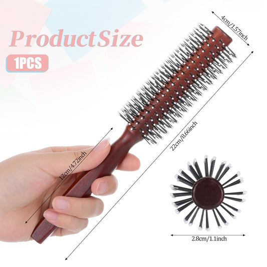 Small Round Brush for Short Hair, Round Brush for Blow Drying Styling Curling Heat Resistant Nylon Spherical V1258-DP02-A-2402