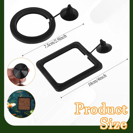 2 PCS Fish Feeding Ring, Aquarium Feeding Ring Automatic Goldfish Tank Feeder Dispenser Auto Live Betta Fish V1258-DP02-A-2407