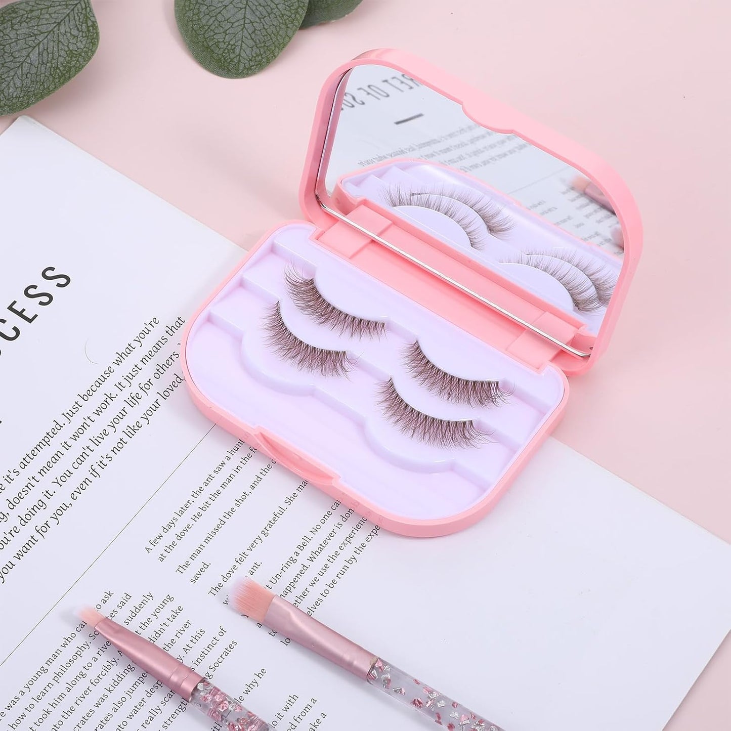 Eyelash Storage Case, 3 Layer Lash Case Makeup Storage Box with Makeup Mirror Empty Travel Cases Cosmetic V1258-DP02-A-2420