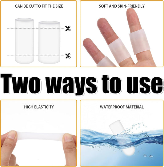 14 Pcs Silicone Finger Protectors, Waterproof Gel Thumb Small Finger Cot Protectors Stall Fingers Covers V1258-DP02-A-2432