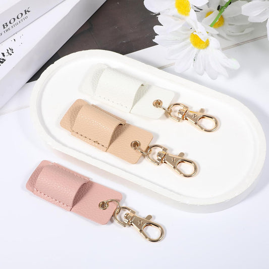3 Pcs Pen Holder for Lanyard, Anti-Lost Neck Lanyard Pen Holder Keychain, PU Leather Retractable Pencils Clip V1258-DP02-A-2448