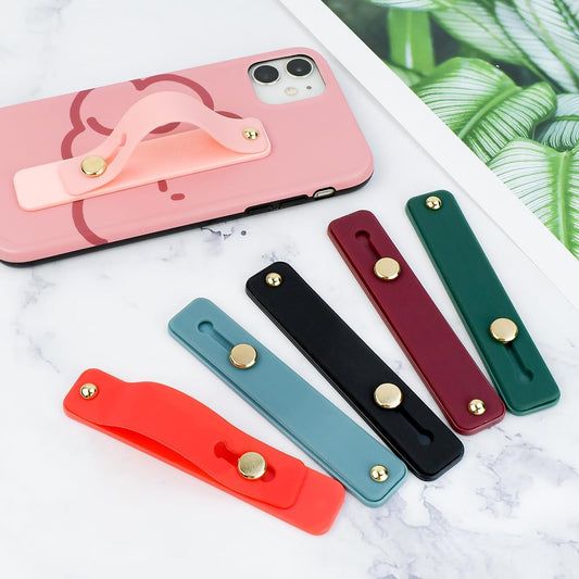 6 Pieces Phone Strap Grip, Telescopic Phone Finger Strap Stand, Assorted Colors Silicone Universal Finger V1258-DP02-A-282