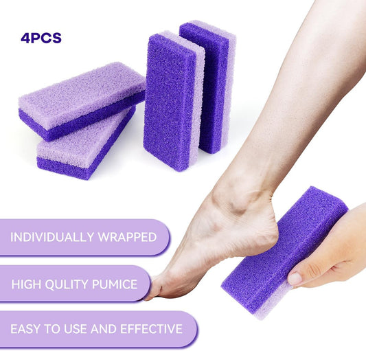 4 Pcs Foot Pumice Stone and Scrubber for Feet and Heels Callus and Dead Skins (Purple) V1258-DP02-A-289