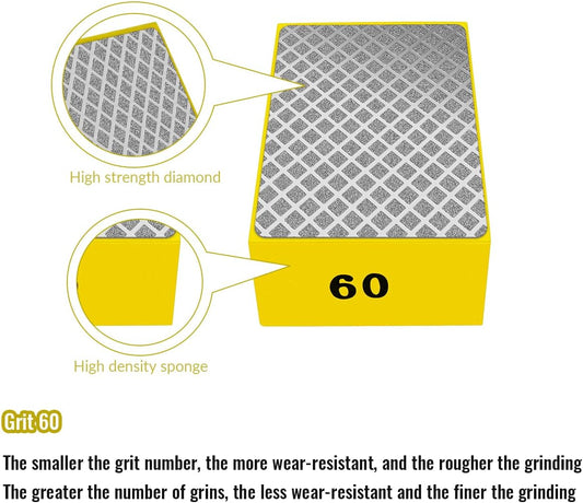 1 Pcs Diamond Hand Pad Sanding Block Sharp Glass Grinding Polishing Pad Sanding Block Foam Backing Hand-Held V1258-DP02-A-291