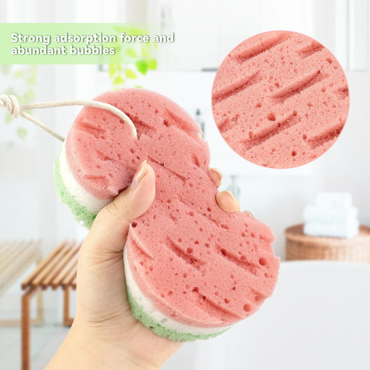 2 Pcs Bath Sponge, Deep Cleansing Body Loofah Sponge for Women Men, Large Size 3 Colors Foam Loofah for V1258-DP02-A-303