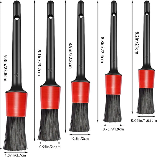 5 Different Sizes Detailing Brush Set, Wheel & Tire Brush, Perfect for Cleaning Wheels,Car Dashboard, V1258-DP02-A-310