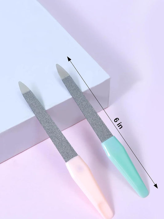 6PCS Metal Nail File, Upgraded Nail File and Cuticle Remover Cutter, Diamond Finger Nail Filers for Women V1258-DP02-A-363