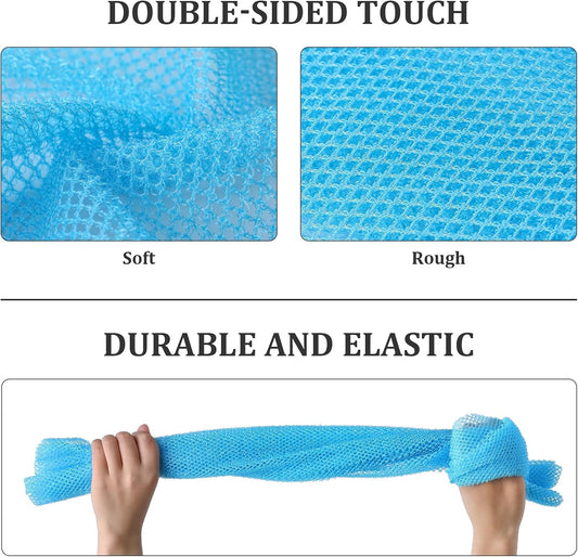 4 Pieces African Exfoliating Net, Long African Net Sponge, Nylon African Net Cloth, Exfoliating Washcloth, V1258-DP02-A-374