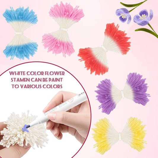 350Pcs 3mm White Matte Double Heads Flower Stamen Pistil for Flower Making Scrapbook Decoration Handmade V1258-DP02-A-428