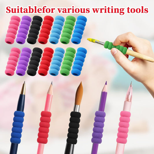 14-Pack Pencil Grips for Kids Handwriting - 7-Colored Foam Grip Tubing - 1.5 Inch Long Handwriting Pencil V1258-DP02-A-431