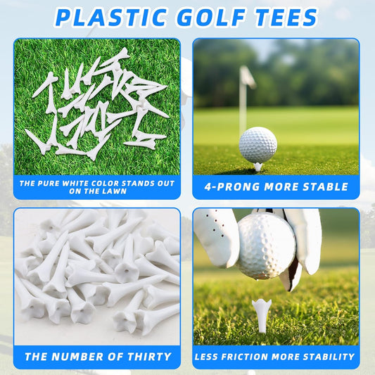 30PCS Plastic Golf Tees - 1-1/2'' Short Golf Tees - Enhanced Durability & Stability, Designed to Reduce V1258-DP02-A-433
