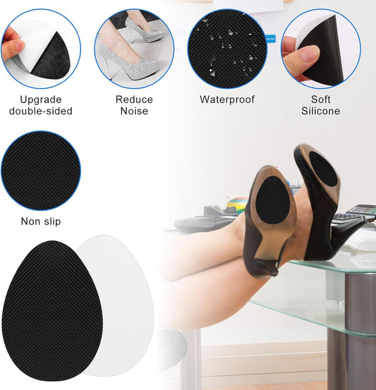 16 PCS/8 Pairs Non-Slip Shoe Pads for Bottom of Shoes- Self-Adhesive Sole Protectors for High Heels & Flats - V1258-DP02-A-443