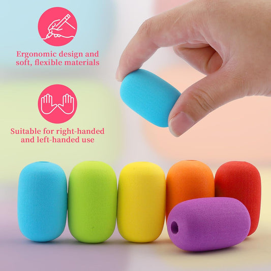 6-Pack Pencil Grips for Kids Handwriting - Reusable Foam Tubing Pencil Grips for Kids and Adults - Colorful V1258-DP02-A-451