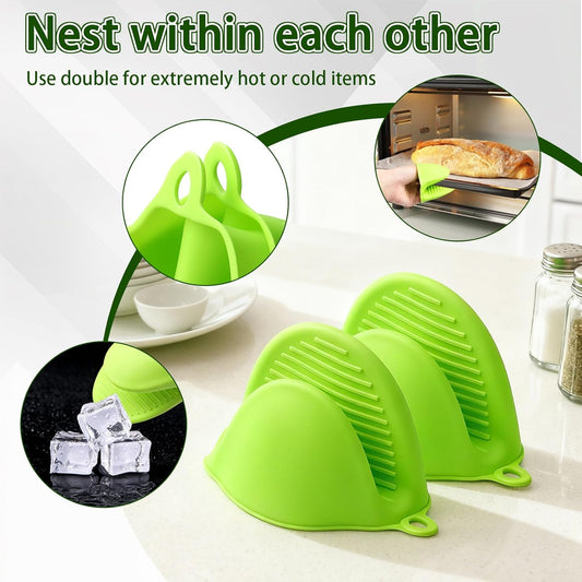 2PCS Silicone Oven Mitts - Heat Resistant Thick Potholders for Kitchen - Non-Slip Rubber Oven Glove Kitchen V1258-DP02-A-477