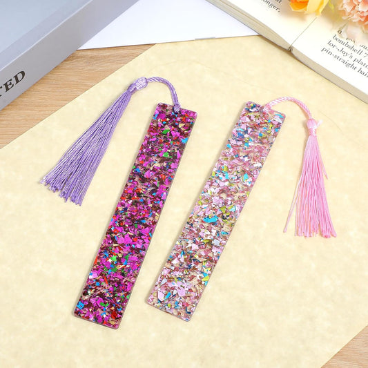 2Pcs Funny Bookmarks,Glittering Book Marks for Reading,Elegant Bookmark for Women with Tassels Book Lovers V1258-DP02-A-492