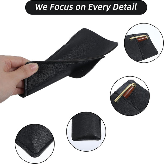 2 Pack Pocket Protector for Men Shirt, Black PU Leather Organizer Pouch Multipurpose Pocket Pen Holder for V1258-DP02-A-501