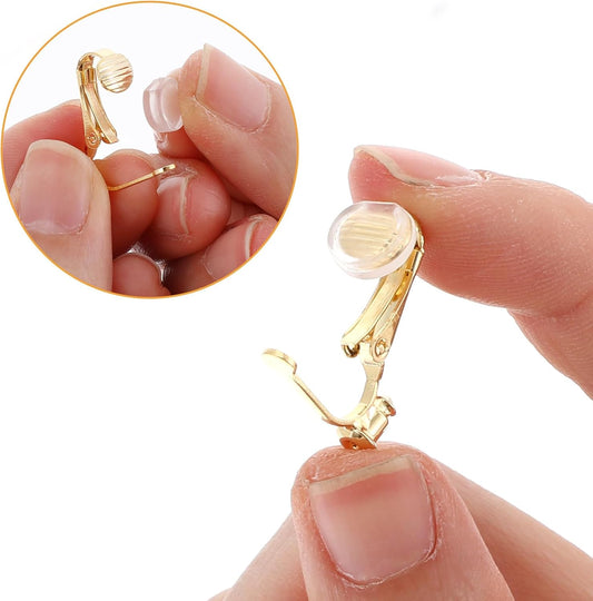 8Pcs Earring Converters Pierced to Clip on,Non-Pierced Earring Clips with 8 Silicone Pads,Convert Stud V1258-DP02-A-509