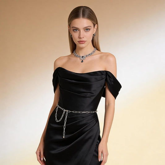 Silver Chain Belts for Women,Adjustable Womens Chain Belt Trendy Metal Belt for Jeans Dresses Pants V1258-DP02-A-512