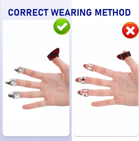 6Pcs Banjo Picks Set - Metal Finger Picks and Plastic Thumb Pick for Guitar, Bass, and Other Instruments - V1258-DP02-A-596