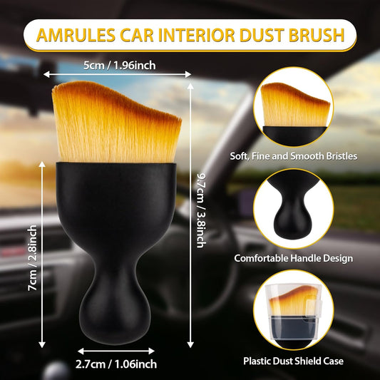 2PCS Car Interior Detailing Brush, Auto Car Detailing Brush Dusting Brush, Soft Bristles Car Interior V1258-DP02-A-6