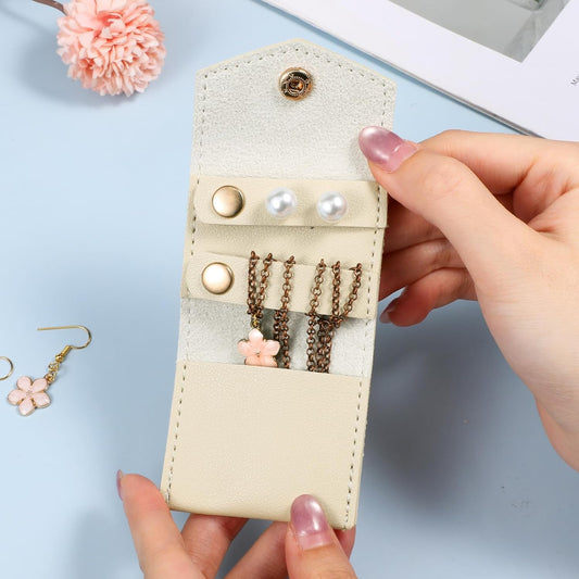 Vin Beauty Mini Travel Jewelry Roll Bag with Buckle, Mini Travel Jewelry Organizer Case, Foldable V1258-DP02-A-601