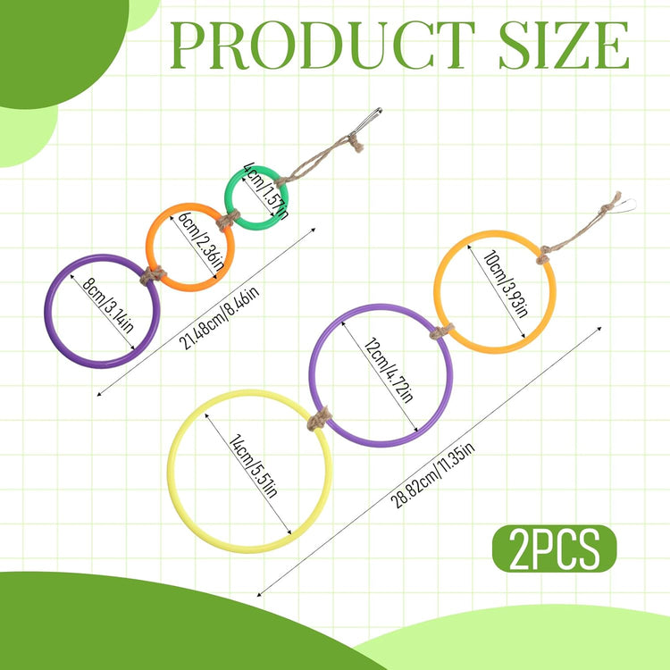 2 Pcs Snake Climbing Rings Snake Enrichment Toys for Ball Python Ball Python Tank Accessories, Reptile V1258-DP02-A-604