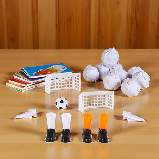 1 Set Finger Soccer Game Finger Footballs Match Funny Finger Table Game Set with Two Goals for Fans Club Party V1258-DP02-A-621
