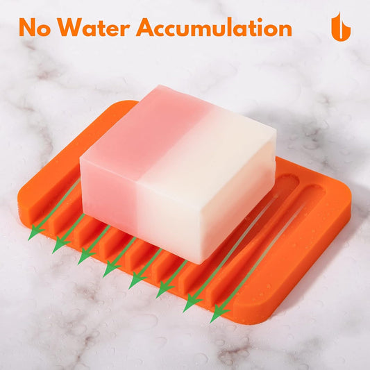 Soap Dish Shower Waterfall Soap Tray Holder for Bathroom, Kitchen, Counter Top, Flexible Silicone, Keep Soap V1258-DP02-A-63