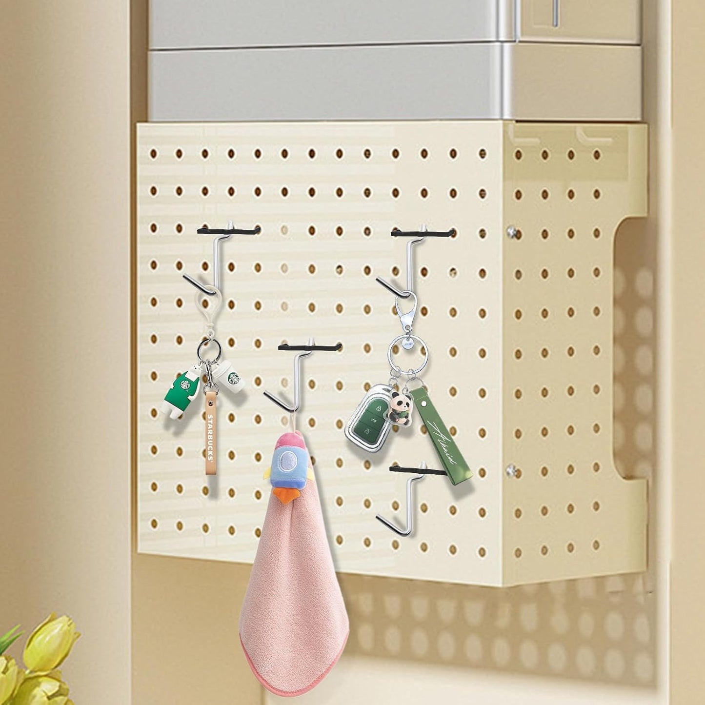 Black Peg Locks Plastic Pegboard Hook Locks Pegboard Display Hook Organizer Fixer Peg Board Hook Clip V1258-DP02-A-717
