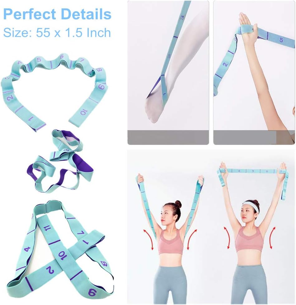 Nitpicker Stretching Straps Hamstring Stretcher Device Elastic Exercise Band Yoga mat Carrying Straps Leg V1258-DP02-A-731