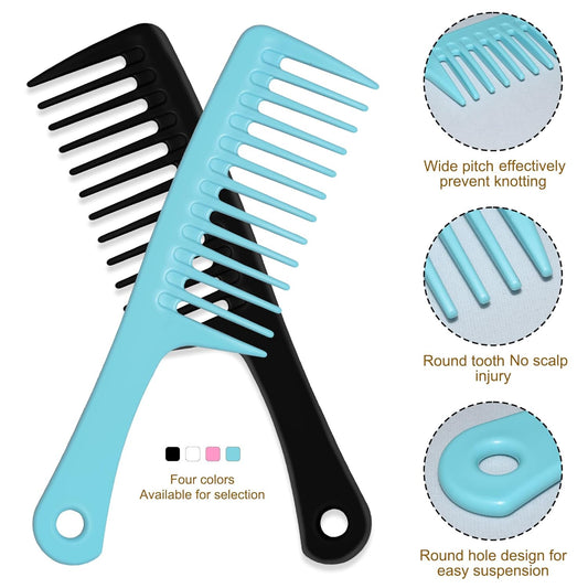 MODENGKGJIAN 4PCS Wide Tooth Detangling Comb, Large Hair Styling Comb for Curly, Wet, Lg Hair (Multi-colored, V1258-DP02-A-737