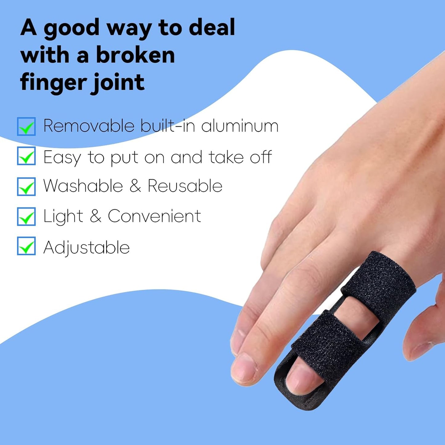 Finger Splint, Universal Trigger Finger Brace for Broken/Arthritis Pain and Sprain Relief, Splints for V1258-DP02-A-940
