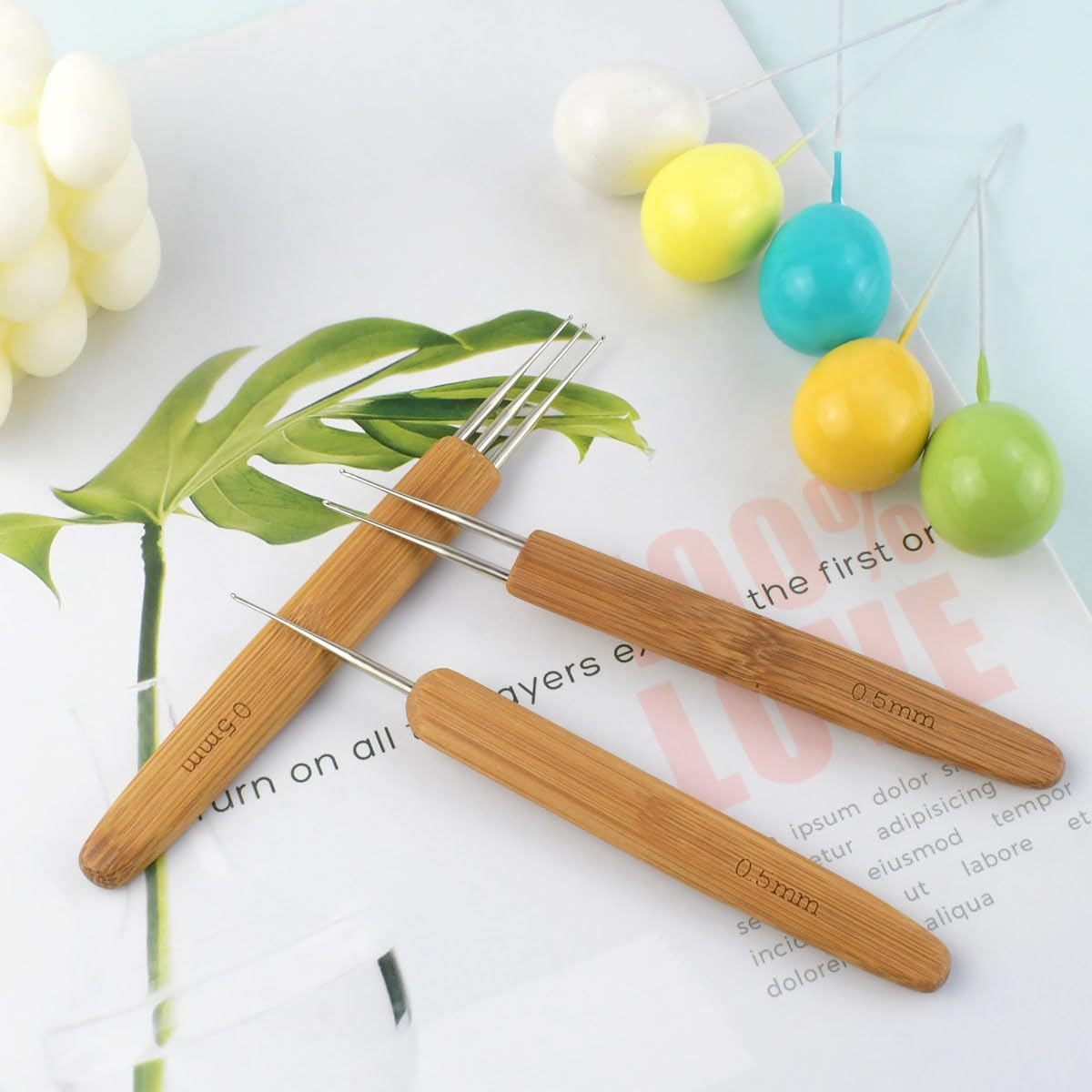 3 Pcs Dreadlock Crochet Hooks - Hook Tool for Hair Locs & Dread Braids 0.5Mm Braid Craft Weaving Needles with V1258-DP02-A-998