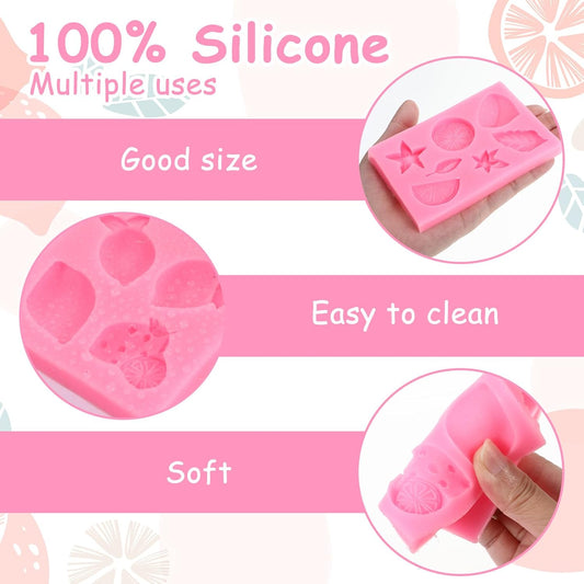 4Pcs Lemon Fondant Mold Lemon Cookie Dessert with Leaves Candy Chocolate Mold Silicone Summer Fruit Snack V1258-DP02-B-1058