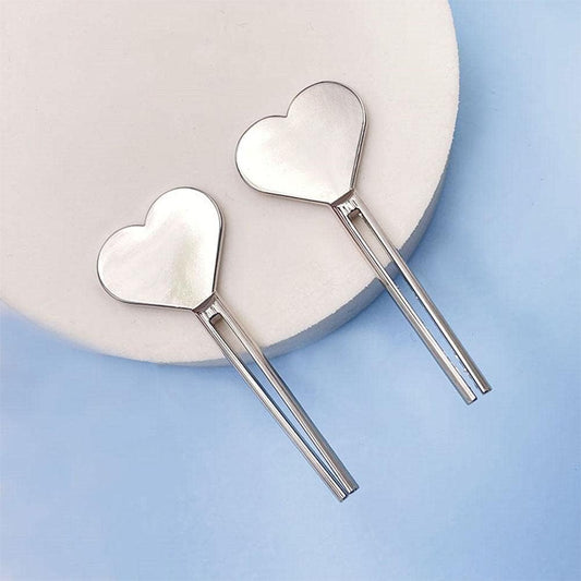 Silver Metal Manual Toothpaste Squeezer Heart Stainless Steel Dispenser Tube Squeezer Hand Cream Tube Key V1258-DP02-B-1088