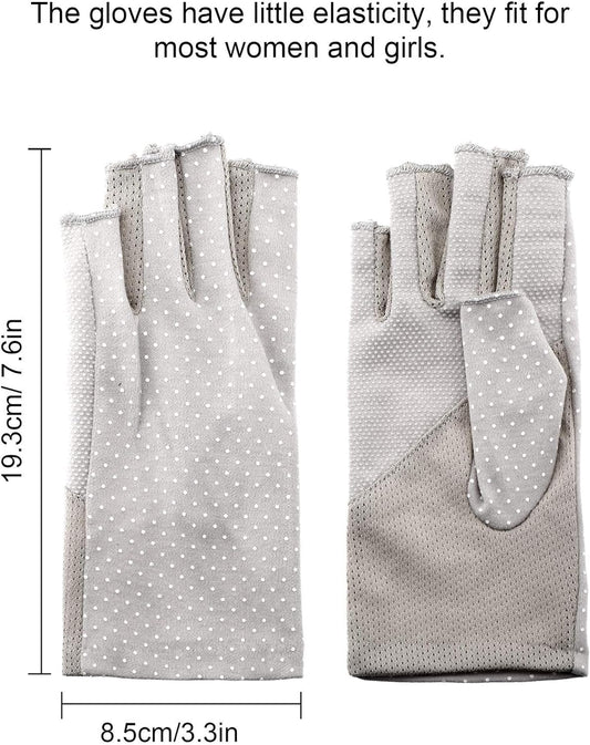 Maxdot Sun Gloves for Women UV Protection Fingerless Non Slip Sunscreen Driving Gloves for Summer Outdoor V1258-DP02-B-1123