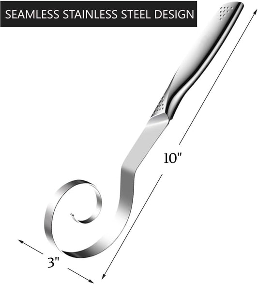 Seamless Danish Dough Whisk -10" Stainless Steel Dutch Bread Dough Whisk Tool for Sourdough Bread Baking, V1258-DP02-B-113