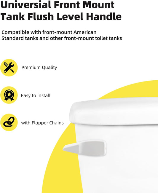 Toilet Handle Replacement, Front Mount Tank Flush Lever Handle Compatible with American Standard, Toilet Trip V1258-DP02-B-1161