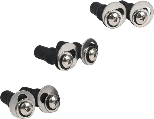 6 Pack Universal Toilet Seat Hinges Screw, Blind Hole fixings Expanding Rubber Top Fix Nuts Screws for Top V1258-DP02-B-1171