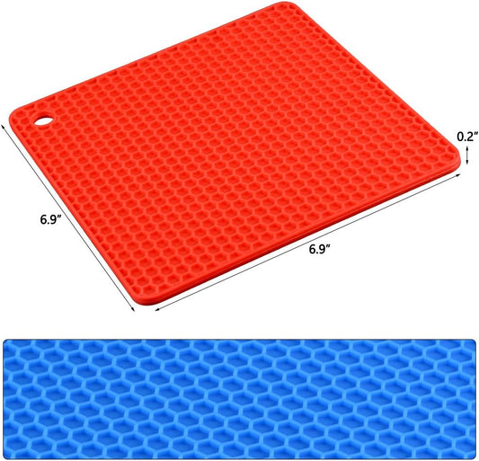 Silicone Trivet Mats - Hot Pads Spoon Rest, Multipurpose Trivet for Hot Dishers Heat Resistant Food Grade V1258-DP02-B-12