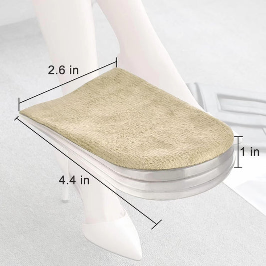 Adjustable Heel Lift Inserts 2 Pack Soft Silicone Height Increase Insoles Heel Lifts for Shoes 1/4" to 1" - 4 V1258-DP02-B-1295