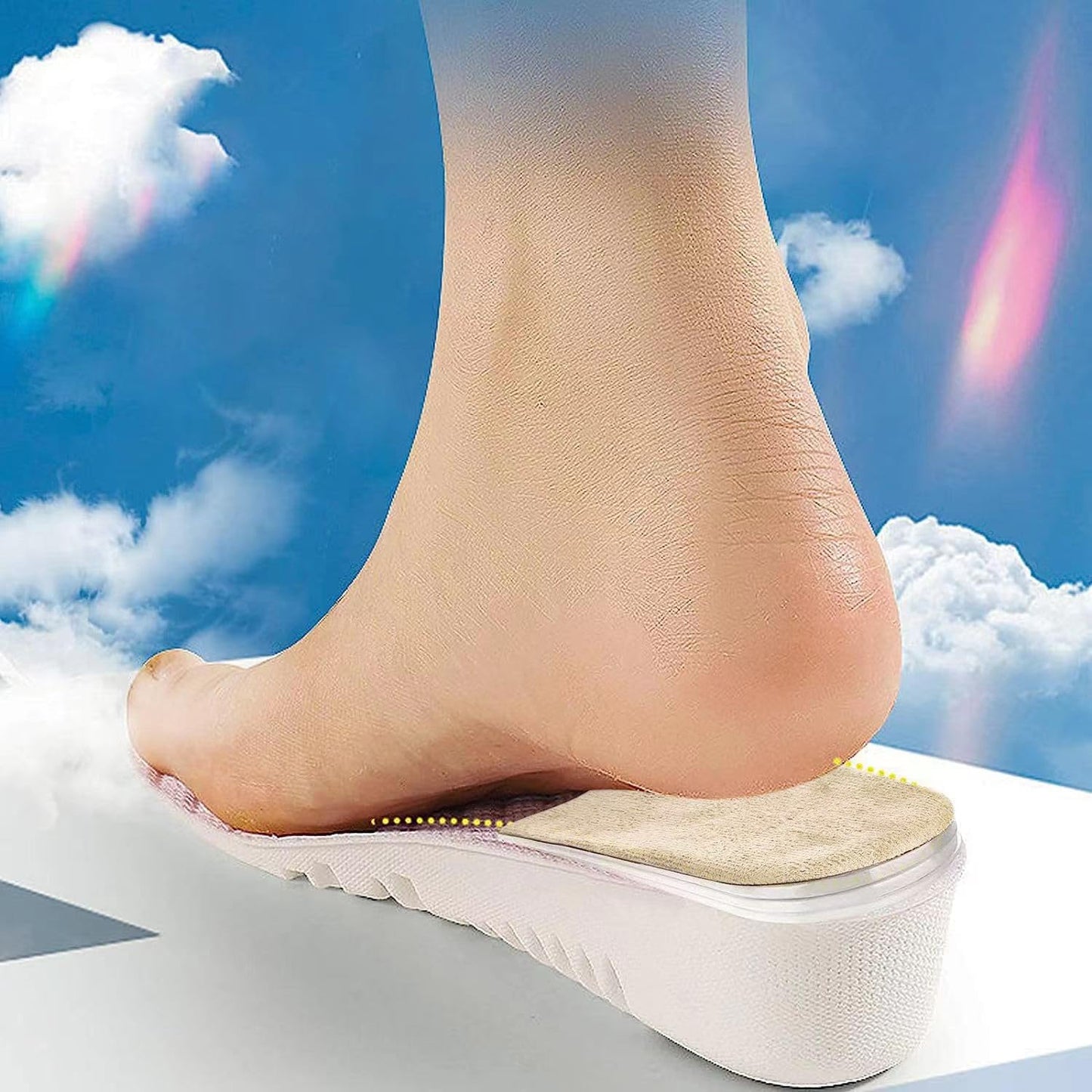 Adjustable Heel Lift Inserts 2 Pack Soft Silicone Height Increase Insoles Heel Lifts for Shoes 1/4" to 1" - 4 V1258-DP02-B-1295