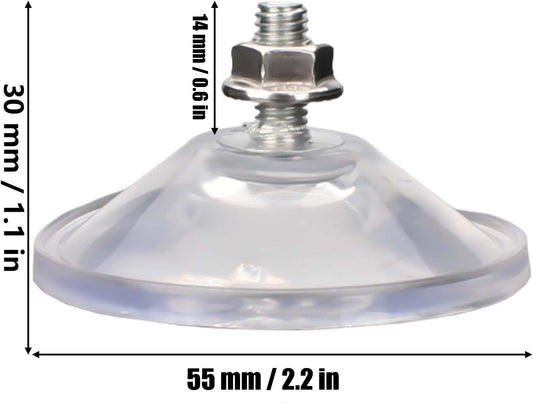 6 Pcs Strong Thickened Sucker Suction Cup Clear PVC Sucker Pads with M6 x 14 Thread Screw Extra Strong V1258-DP02-B-1310