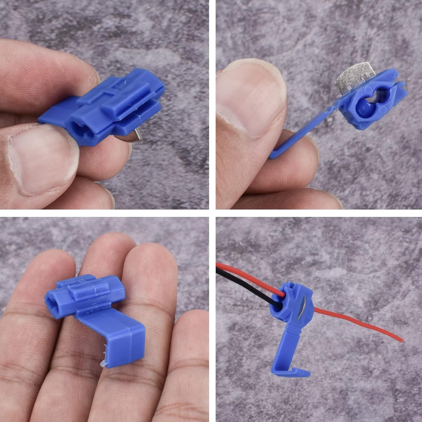 60Pcs Solderless Quick Splice Wire Connectors 18-14 AWG Splice Connector Snap Electrical Wire Connector Cold V1258-DP02-B-1315