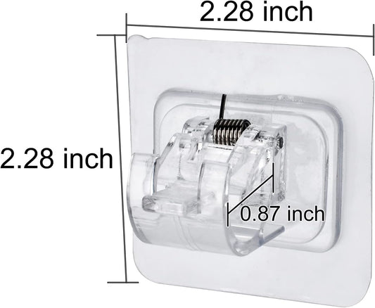 4PCS No Drill Curtain Rod Brackets, Self Adhesive Curtain Rod Holder Hooks, Nail Free Adjustable Curtain Rod V1258-DP02-B-1319