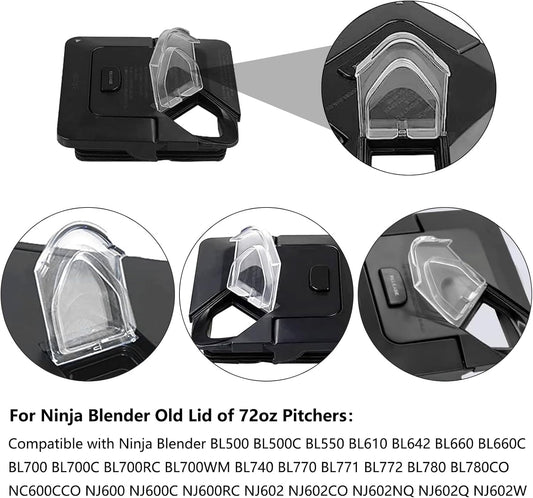 Pour Spout Cover for Ninja Blender Lid Replacement - 72 oz Pitcher Flap Spout Cover Replacement Parts for V1258-DP02-B-1348