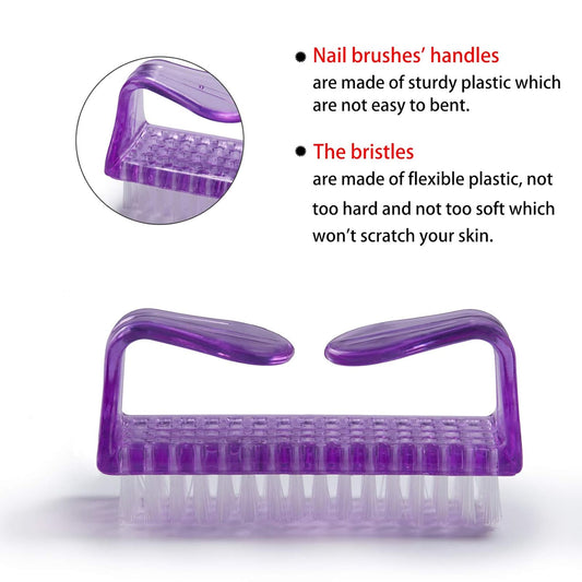 10 Pcs Handle Grip Nail Brush, Hand Fingernail Scrub Cleaning Brushes for Toes and Nails Cleaner, Pedicure V1258-DP02-B-1377