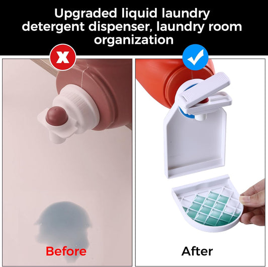 2 Pack Laundry Detergent Dispenser Cup Holder, Nozzle butt upgrade, Easily No More runny or Messy Laundry V1258-DP02-B-1403